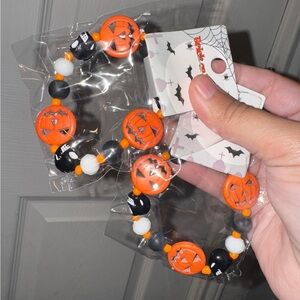 Kids Halloween Pumpkin Charm Bracelet